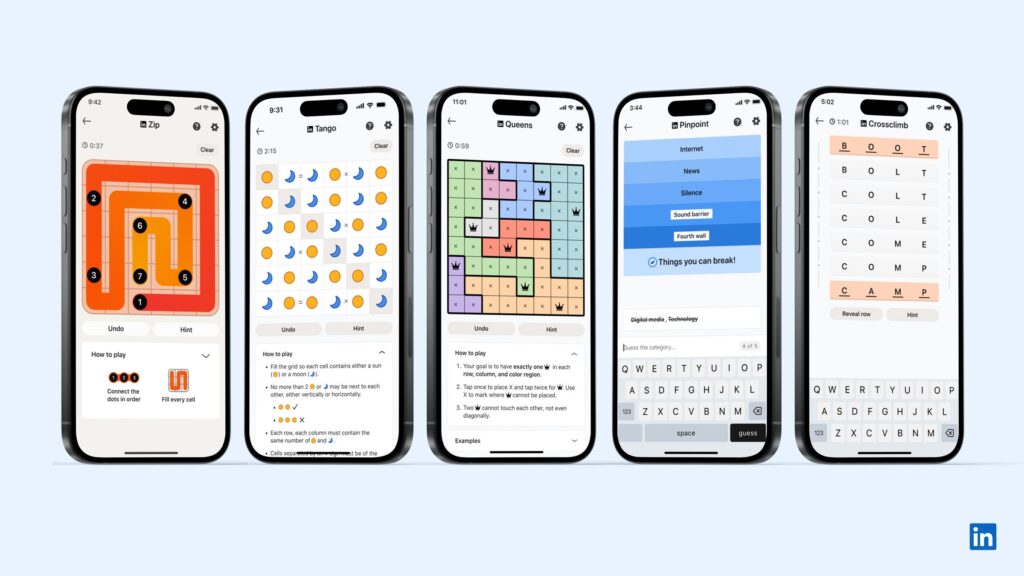 LinkedIn Gaming Culture All 5 Games Game Play Screen AlTuxr