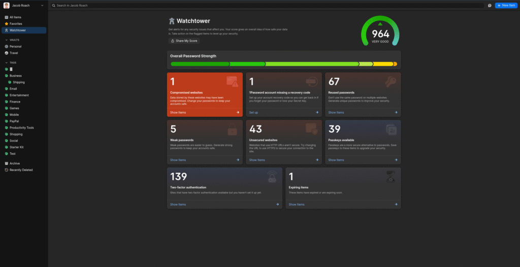 1password watchtower jra1eW