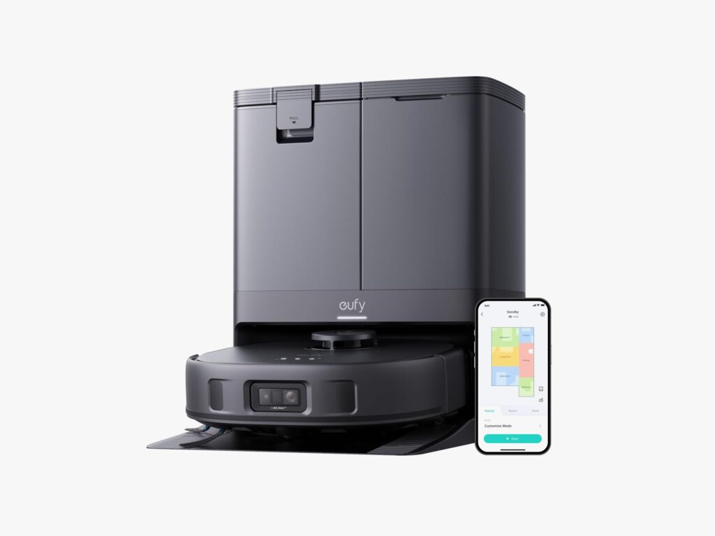 Eufy’s Best Robot Vacuum Is $405 Off (2025) 3 Eufy X10 Pro Omni AI robot vacuum Offwhite Background SOURCE Amazon R7VWFm